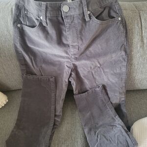 Seven7 Ultra High Rise Dark Gray Skinny Corduroy Pants Women 6